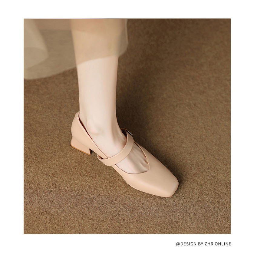 Giày da ZHR chính hãng da mềm gót vuông 4cm, sale giới hạn