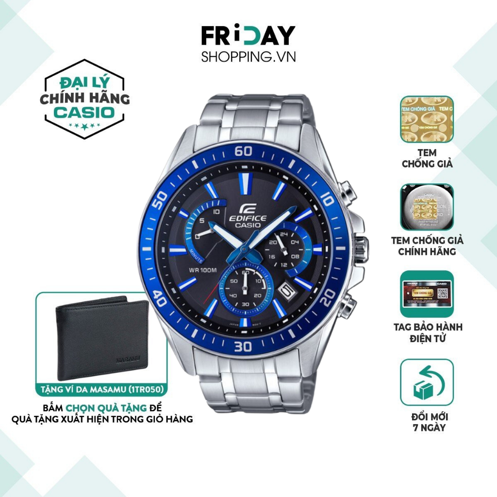 Đồng hồ Casio Edifice nam EFR-552D-1A2VUDF dây kim loại chính hãng