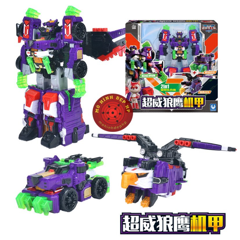 Đồ Chơi Siêu Robot Hộ Thần Rừng Xanh Phi Ưng Kích Lang Tốc Chiến Eagle Lycan V Rangers Miniforce 5 Lực lượng nhí x