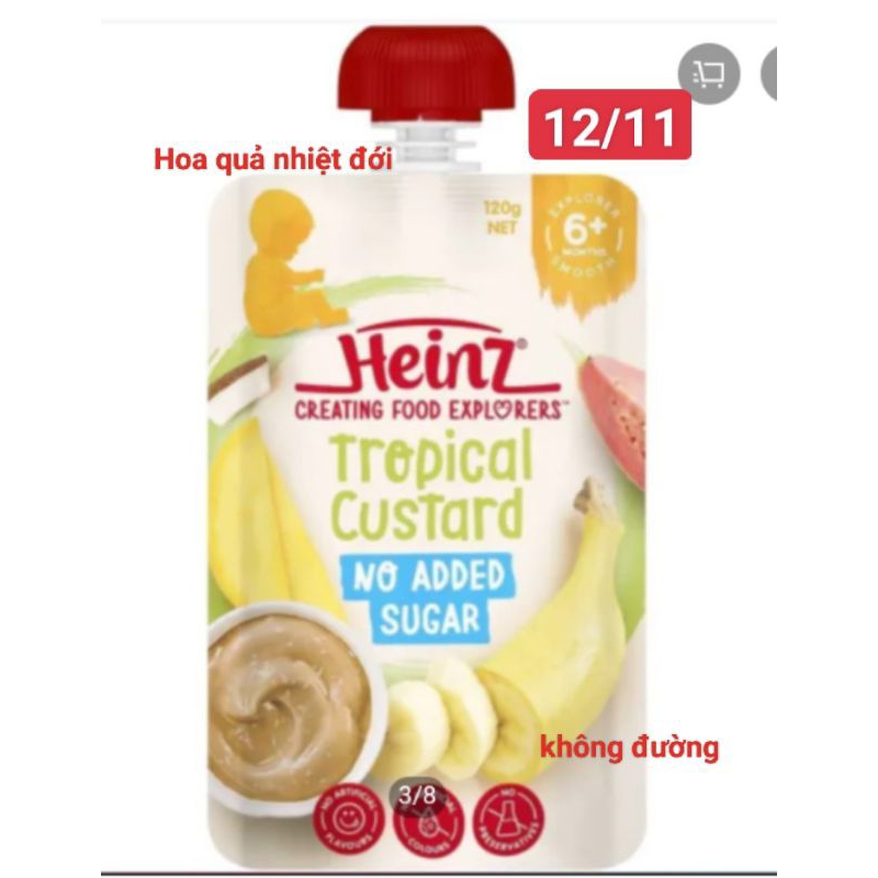 Váng sữa/Hoa quả Heinz 120g nhiều vị date 2023/2024