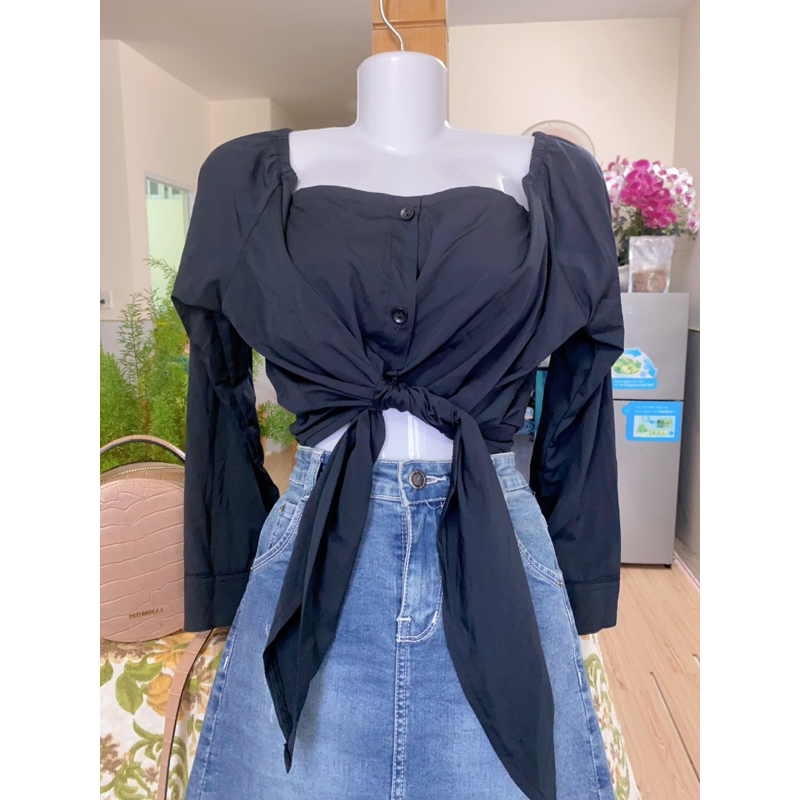 Áo sơ mi kiểu cột dây mới đẹp