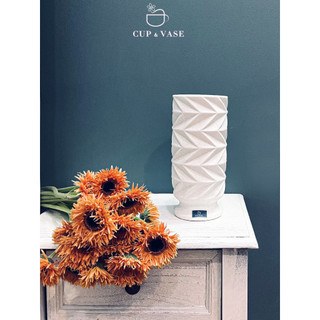 Bình Gốm Trắng CUP & VASE Dáng Cao Phong Cách Hiện Đại C028