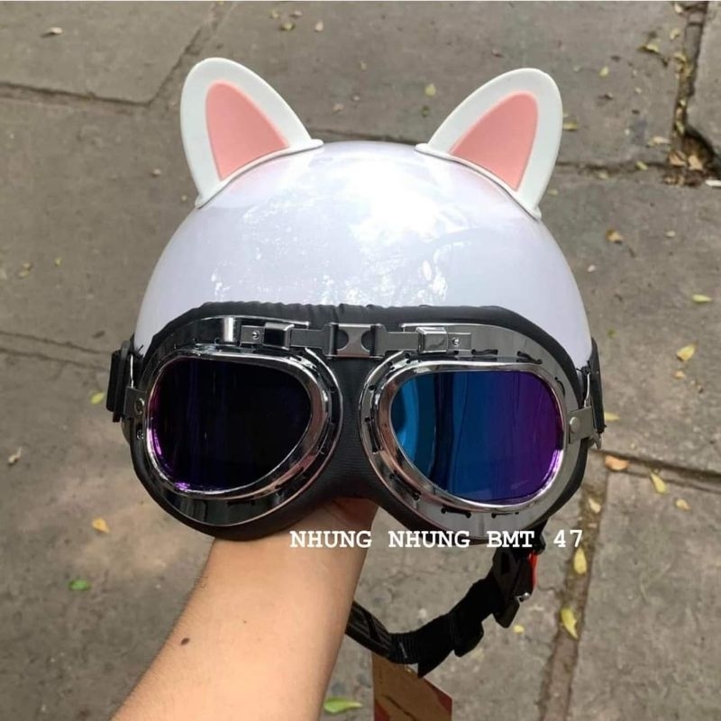 Mũ bảo hiểm kính phi công cute