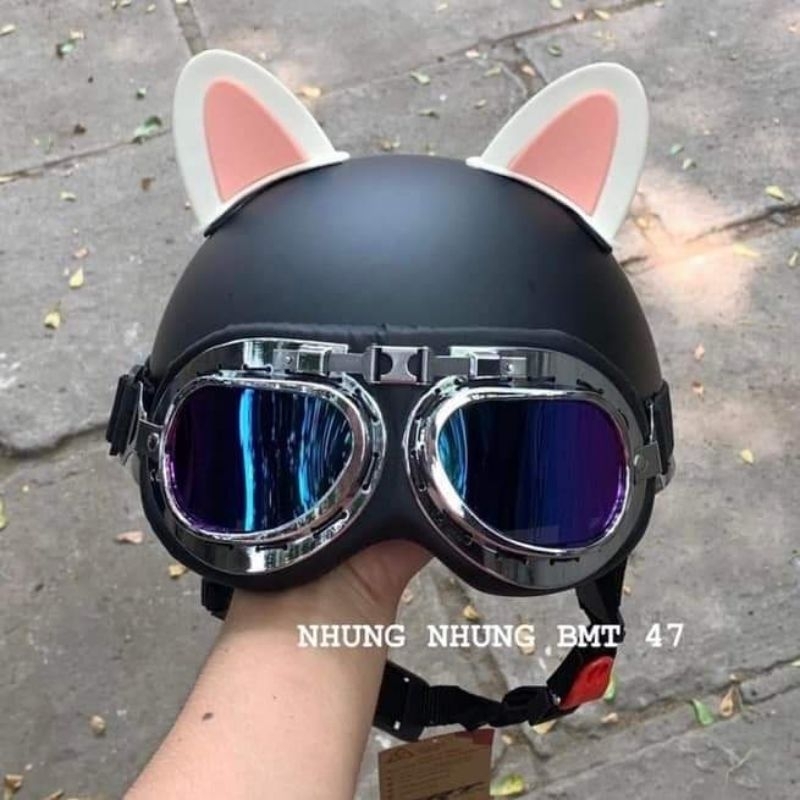 Mũ bảo hiểm kính phi công cute