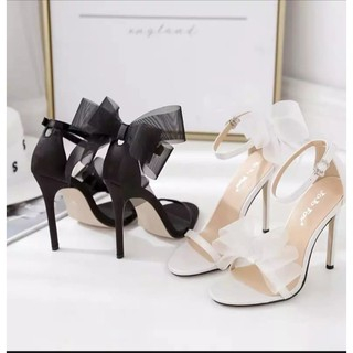 Dép Sandal Lơ Quai Mảnh Da Bóng Gót Nhọn Cao 8cm Màu Đen Màu Trắng Màu Đỏ Mã SD14 Shop Phương Nhi