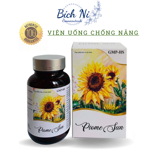 Piome Sun viên uống chống nắng, bảo vệ da khỏi tia UV