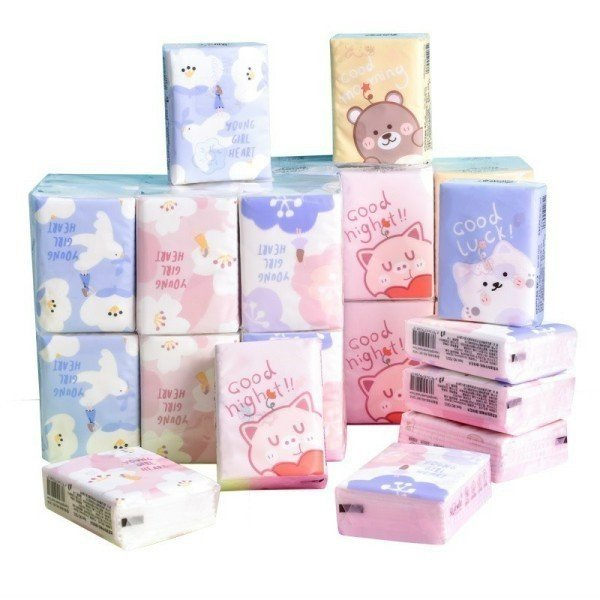 Gói khăn giấy khô túi HCN hoạt hình dễ thương