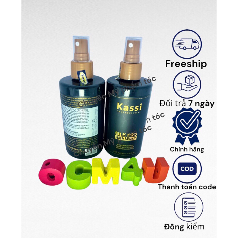 Xịt dưỡng tóc KASSI Silk Pro Hair Spray Hương Nước Hoa 250ml - CHÍNH HÃNG CÔNG TY
