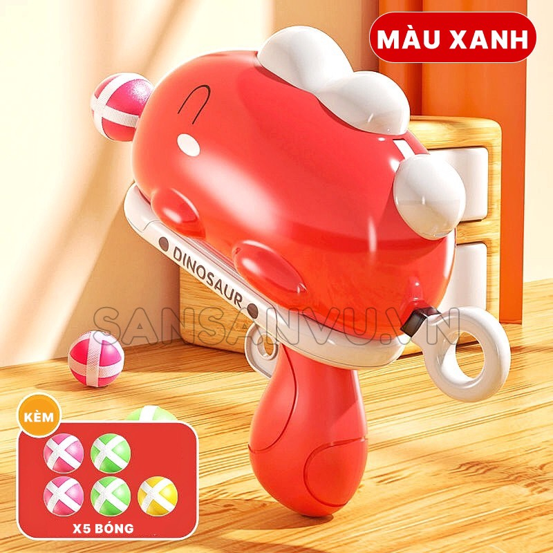 Đồ chơi ném bóng dính , khủng long bắn bong cho bé