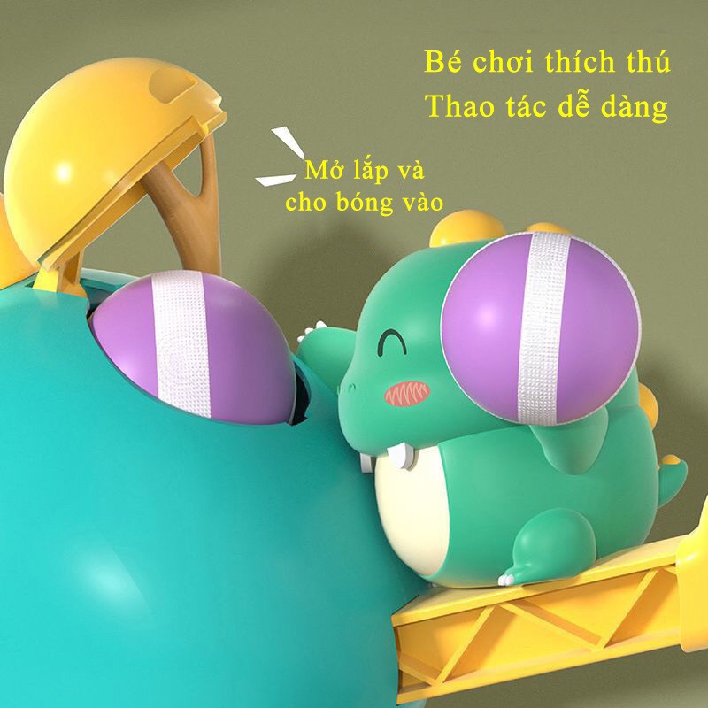 Đồ chơi ném bóng dính , khủng long bắn bong cho bé