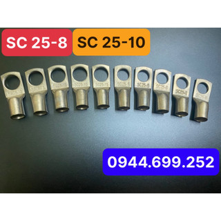 10 đầu cos đồng sc 25 - 8 hoặc sc 25 - 10 cho dây cáp m25