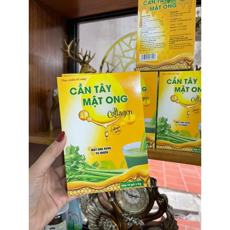 Bột cần tây giảm cân 1 hộp 15 gói mật ong collagen