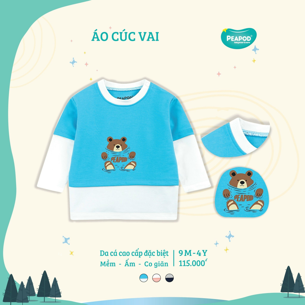 Áo gile da cá hãng Peapod cài chéo, cài giữa cho bé trai, bé gái