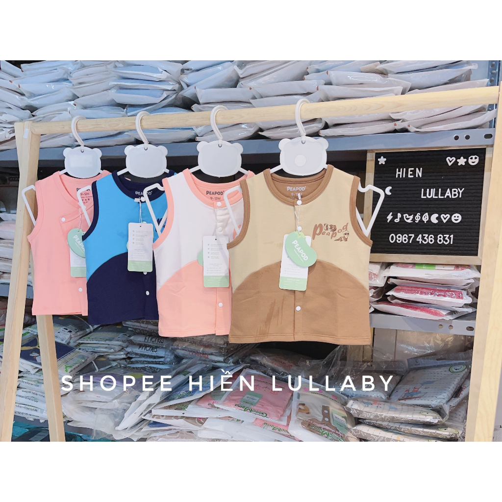 Áo gile da cá hãng Peapod cài chéo, cài giữa cho bé trai, bé gái