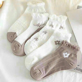 Tất nữ cổ ngắn combo 5 đôi cute