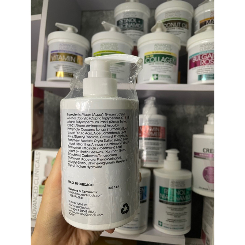 Kem dưỡng ẩm Vitamin C & Turmeric Face & Body làm săn chắc, làm sáng với Shea Butter & Vitamin E ; retinol