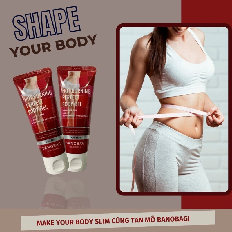 Gel Massage Tan Mỡ Banobagi Hot Burning Perfect Body Gel 200ml 100ml Hàn Quốc shop Hong1008