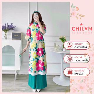 Áo dài cách tân sắc hoa