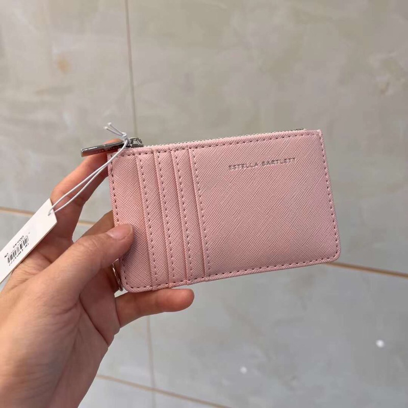 Ví đựng tiền nữ mini màu hồng đựng the mini nhiều ngăn nhỏ gọn