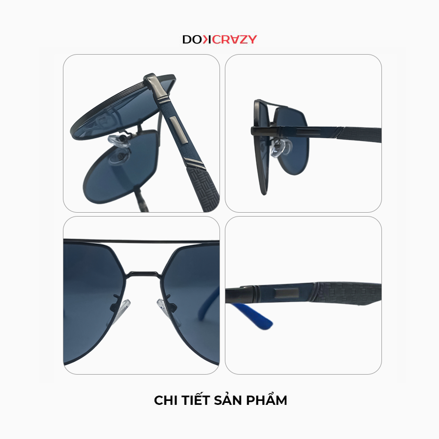 Kính mát thời trang DOKCRAZY JEFF mắt kính phi công, unisex nam nữ ,chất liệu hợp kim không gỉ ,chống UV400 tia cực tím