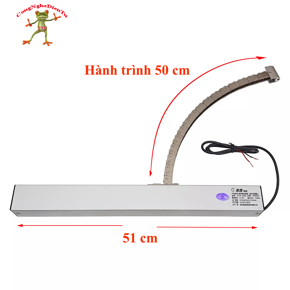 Thiết bị motor đóng mở cửa sổ, nắp giếng trời tự động 24VDC 500 mm (50cm)