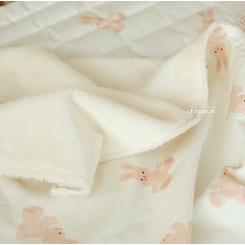 Chăn lông tuyết thêu cao cấp siêu mềm mịn Chezbebe cho bé kích thước 85x120cm