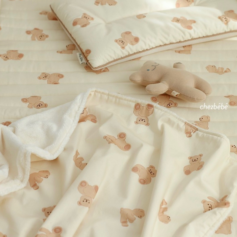 Chăn lông tuyết thêu cao cấp siêu mềm mịn Chezbebe cho bé kích thước 85x120cm