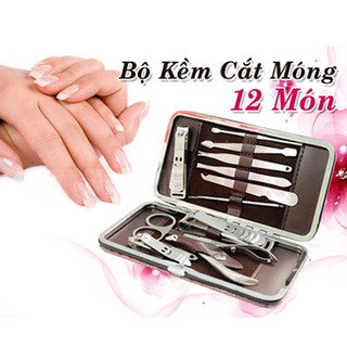 Bộ dụng cụ bấm móng – bộ cắt móng tay không gỉ 12 món