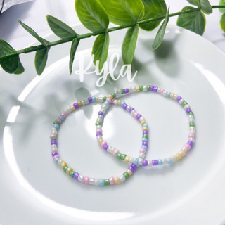 Vòng tay hạt cườm màu pastel siêu xinh
