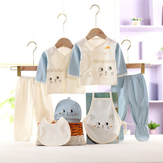 Bộ quà tặng 7 món quần áo phụ kiện sơ sinh, quà tặng đầy tháng thôi nôi cho bé trai bé gái