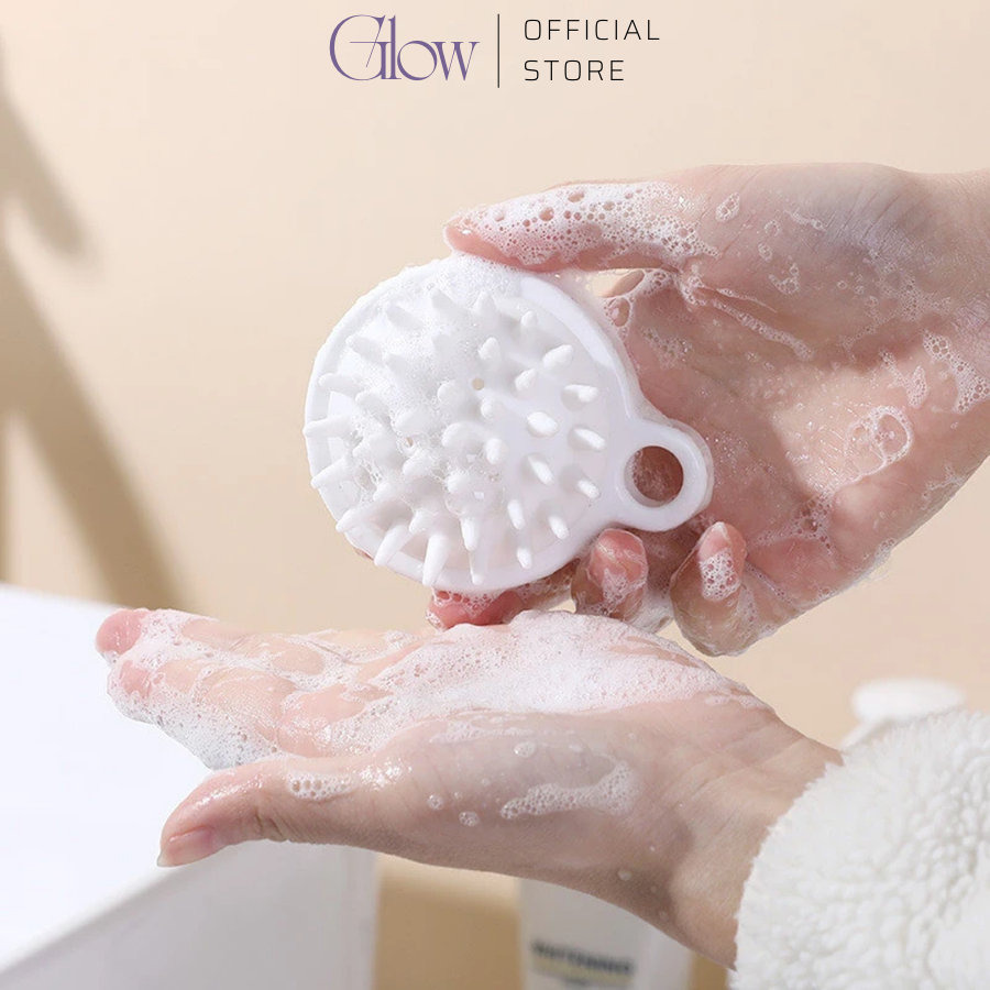 Lược Gội Đầu Massage Silicone Gai Tròn Massage Giảm Stress, Giảm Rụng Tóc GLOW WAXING-1031