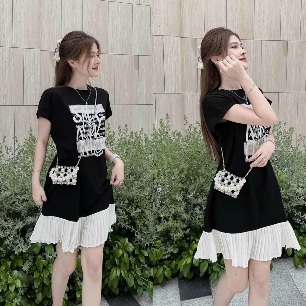 Đầm mini công chúa dáng xếp ly kèm họa tiết xinh xắn, đáng yêu phong cách trẻ trung, đáng yêu