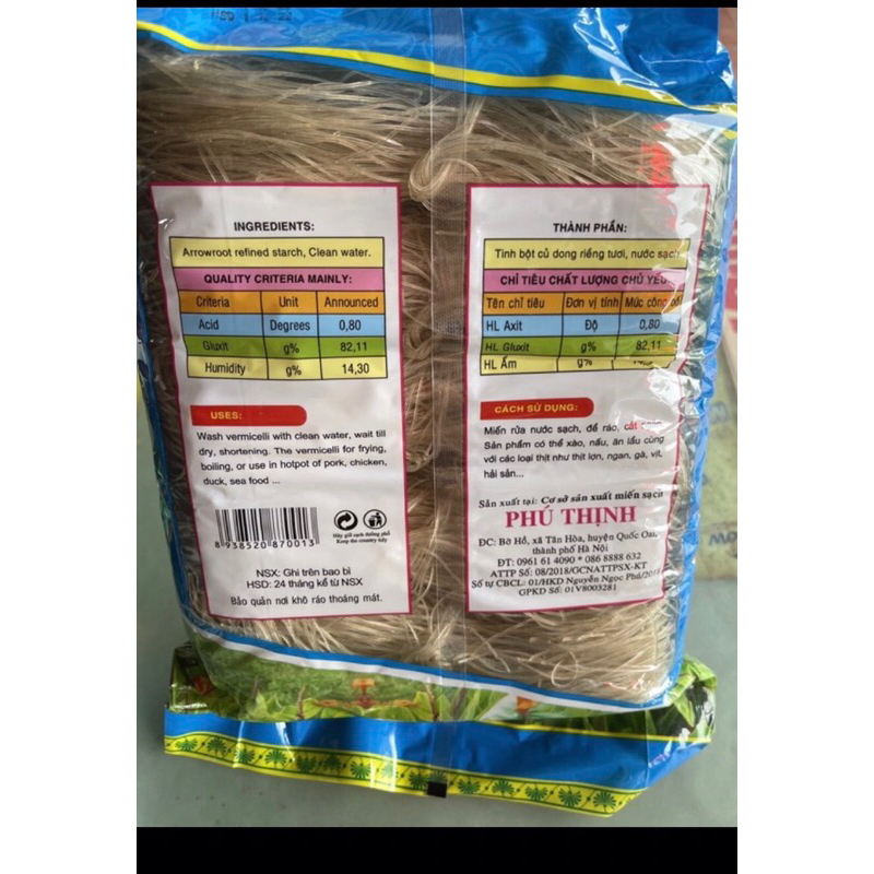 Miến rong làng so Phú Thịnh gói 500g