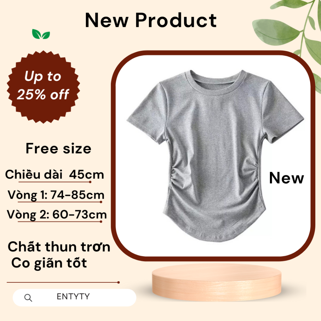 Áo Thun Nữ Vạt Bầu Nhún Eo Siêu Xinh Áo Kiểu Nữ Chất Vải Thun - N2B