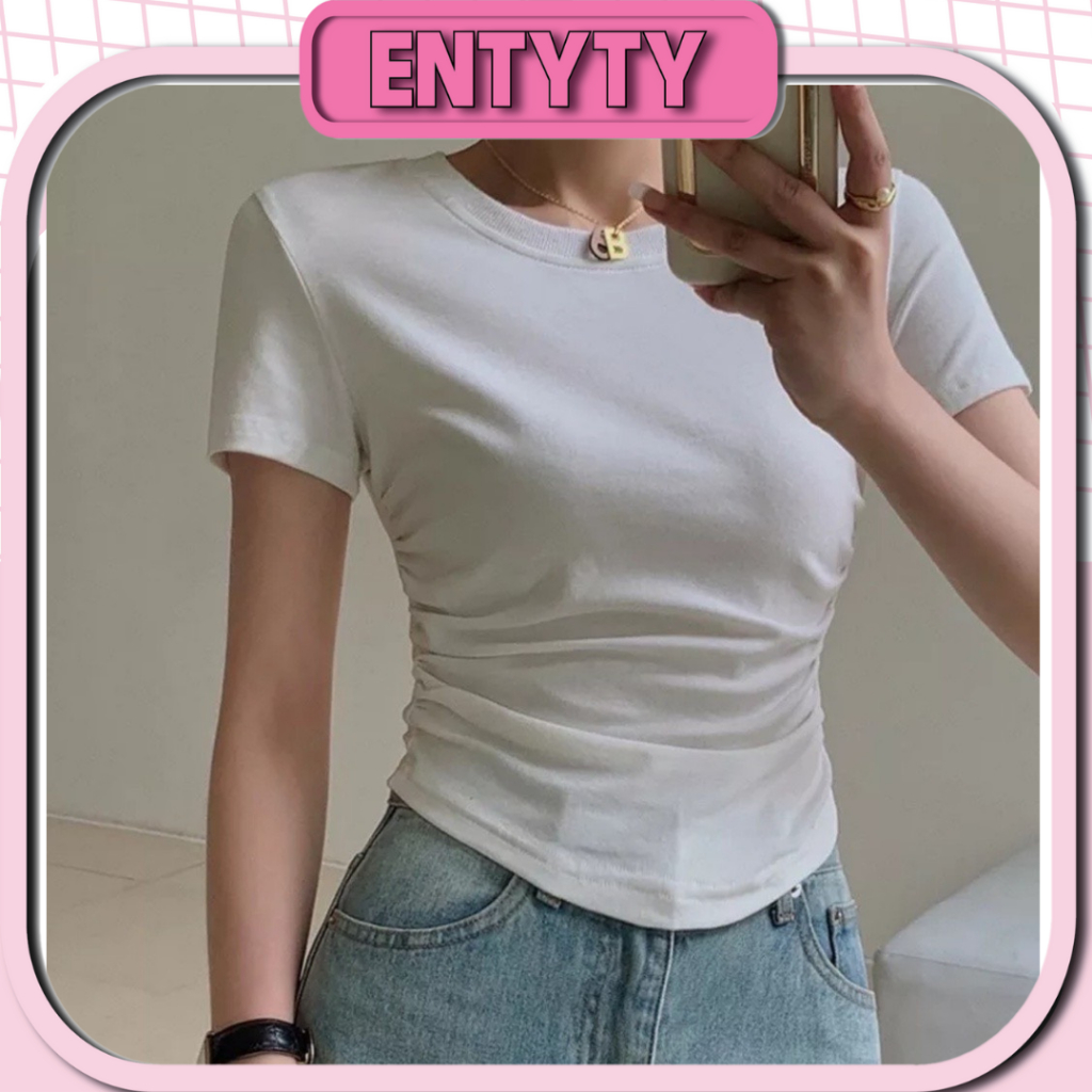 Áo Thun Nữ Vạt Bầu Nhún Eo Siêu Xinh Áo Kiểu Nữ Chất Vải Thun - N2B