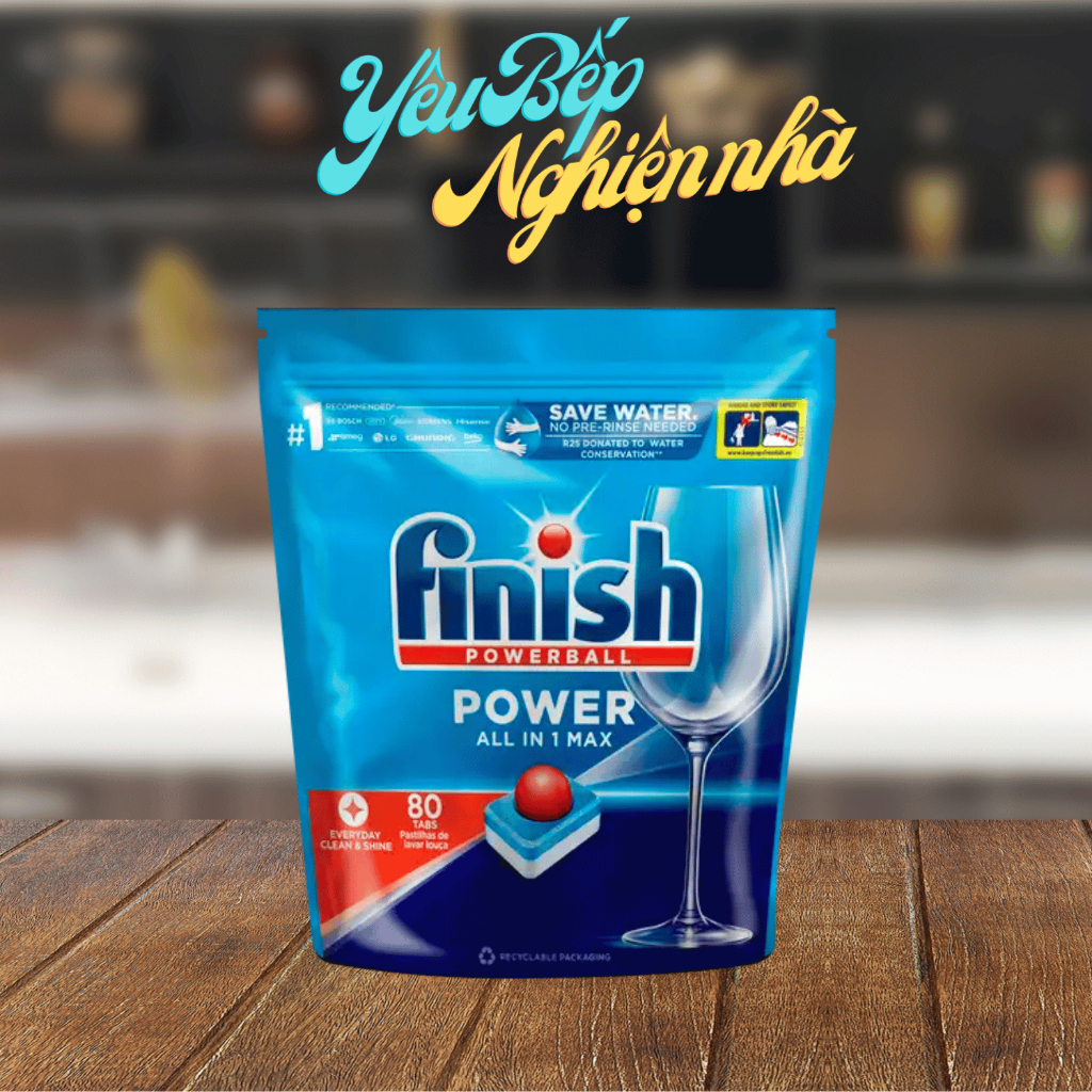 Viên rửa bát Finish All In One Max 80 viên 10 tính năng nhập khẩu chính hãng