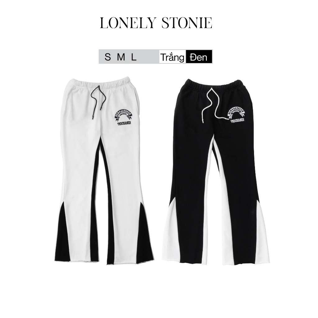 Quần Dài Flare VND CHASER Màu Trắng/Đen - Chất Liệu Nỉ Da Cá Form Unisex Dáng Xuông Cho Nam/Nữ