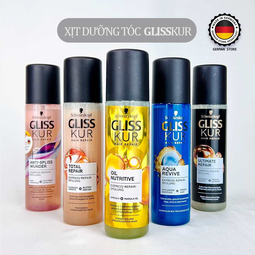 💥 XỊT DƯỠNG TÓC GLISS KUR HAIR REPAIR - 200ml