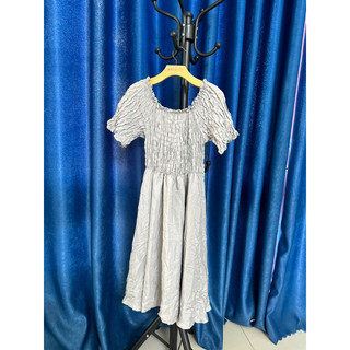 Xả hàng - Đầm lụa bo chun màu xám free size