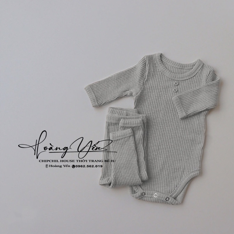 Set Bộ Body Len Tăm Hàn Quốc Cho Bé Trai Bé Gái