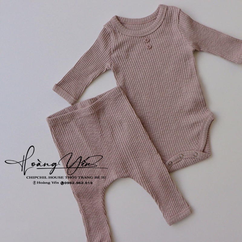 Set Bộ Body Len Tăm Hàn Quốc Cho Bé Trai Bé Gái