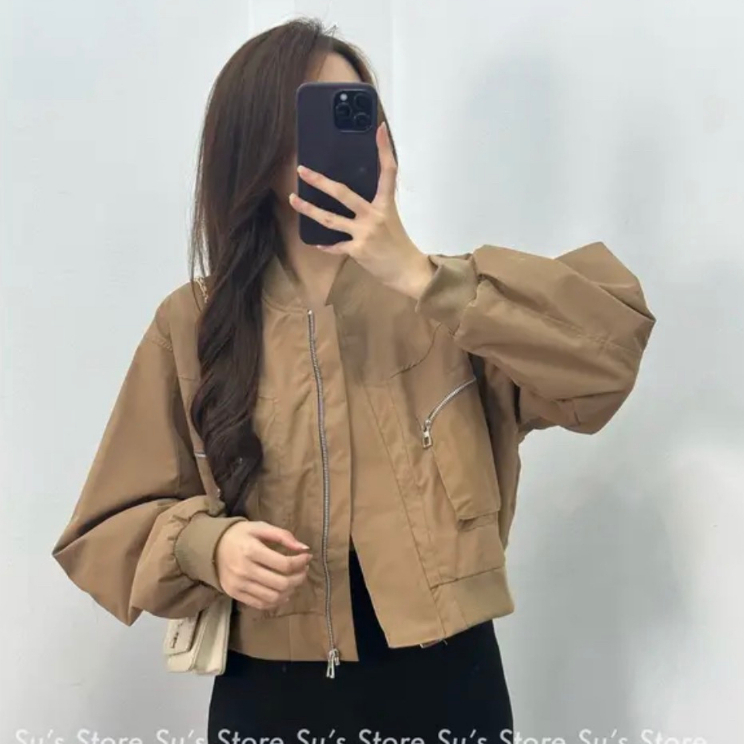 Áo khoác gió bomber chất gió lì 2 khoá túi hộp hàng QC 2 lớp myra Aokhoacgiobomber096/P6K8