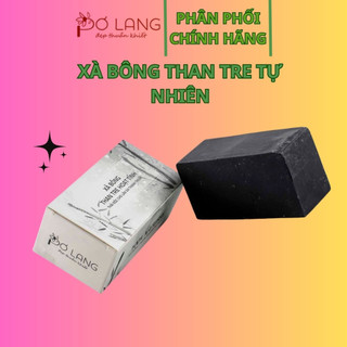 Xà bông than tre giảm mụn lưng thải độc da Pơ Lang bánh 100gam,Giảm viêm lỗ chân lông,mụn lưng