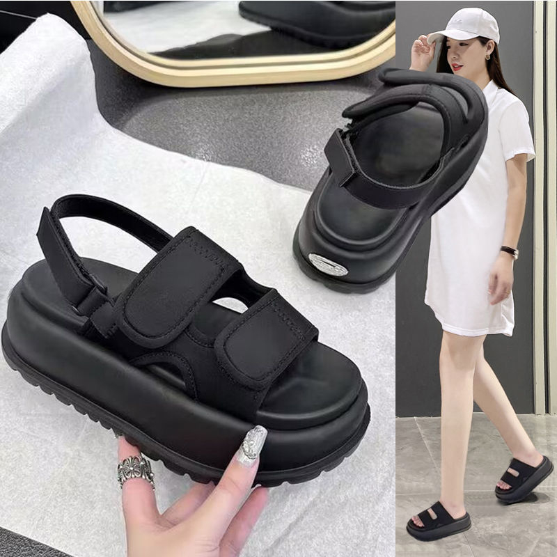 Dép sandal ulzzang nịnh chân 7Black - phong cách HQ độn đế 6cm