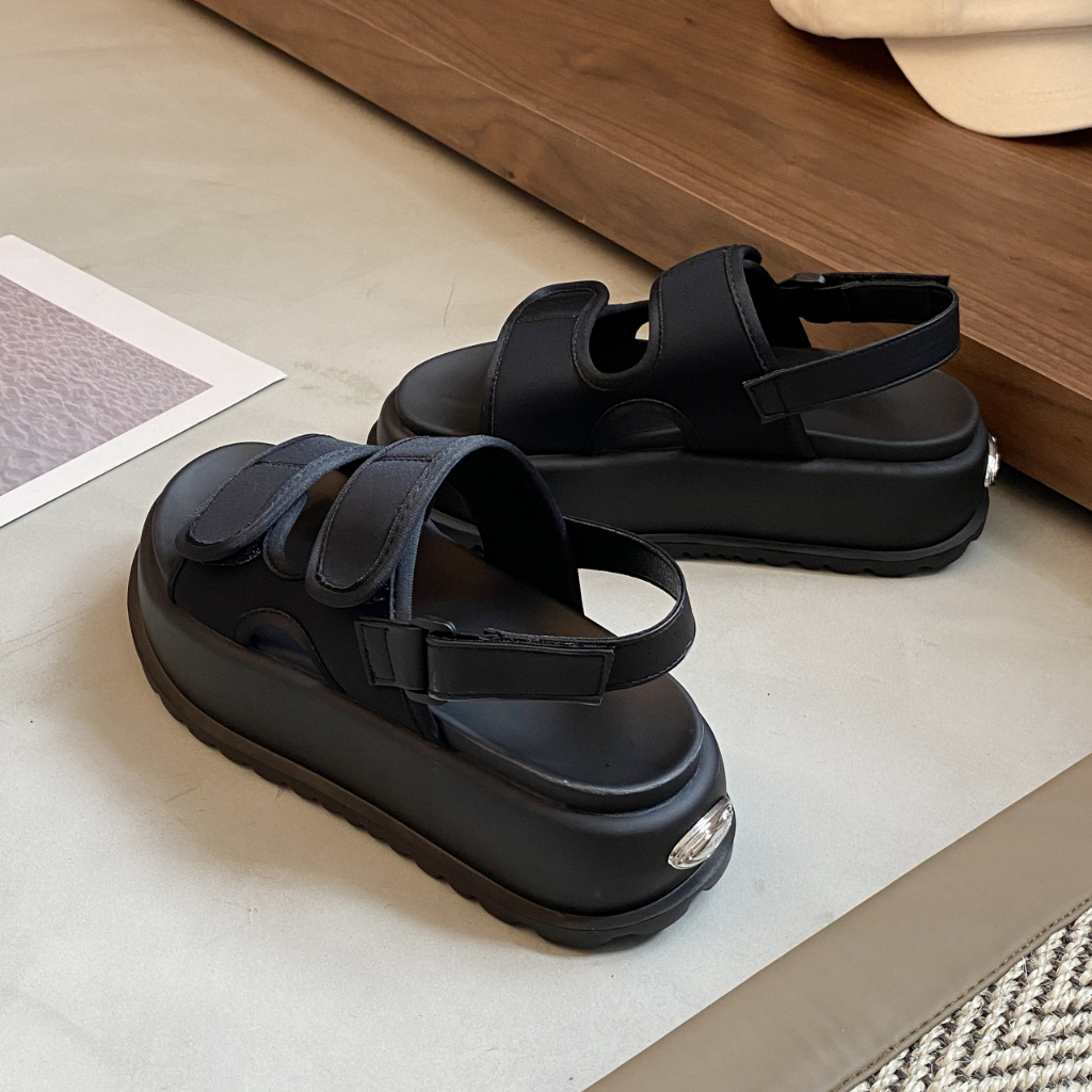 Dép sandal ulzzang nịnh chân 7Black - phong cách HQ độn đế 6cm