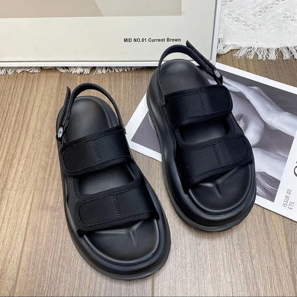 Dép sandal ulzzang nịnh chân 7Black - phong cách HQ độn đế 6cm