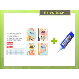 Combo 1 tập back to school+ 1 bút xóa nước thiên long chính hãng