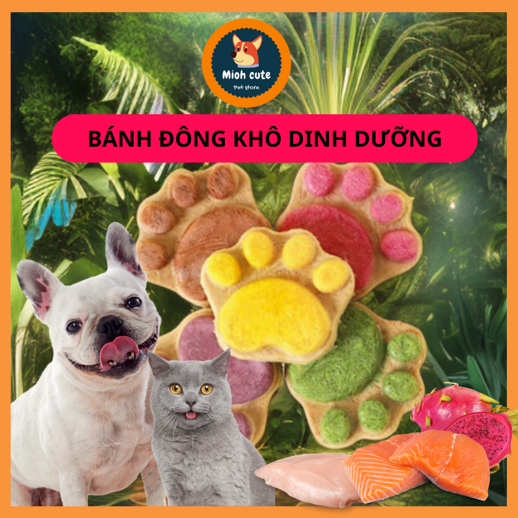 Bánh thịt xay sấy đông khô cho chó mèo hamster Gói 5g