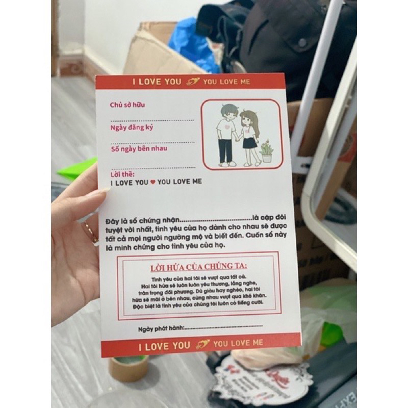 Sổ chứng nhận tình yêu, tình bạn - Bạc Công Danh