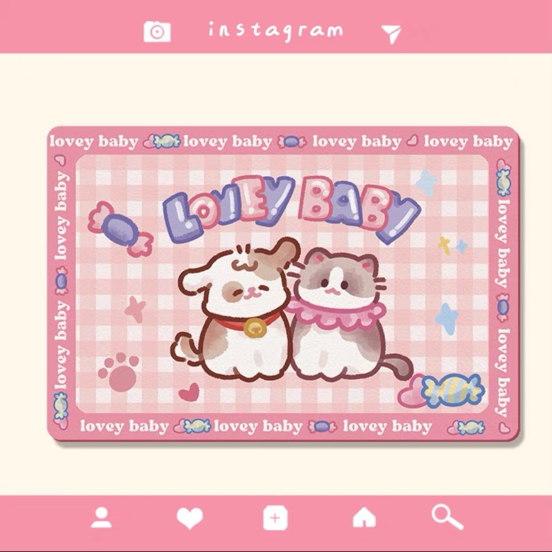Bát ăn chống gù + thảm lót cute cho chó mèo ✨